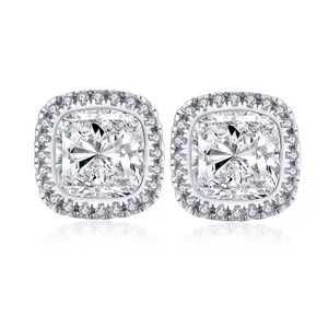 2.79Ct Cushion Cut Simulated Diamond Earrings Stud
